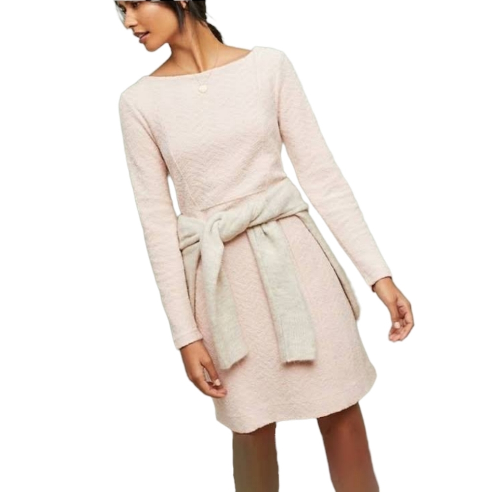 Anthropologie Saturday Sunday Blush Pink Chevron Sheath Dress Size XS